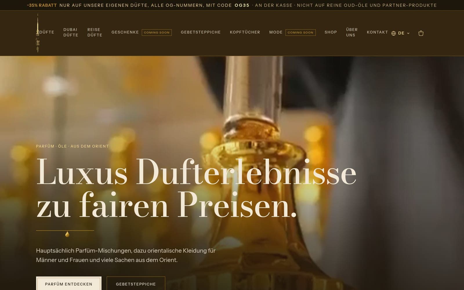 OrientGlanz – Webshop von 99dev