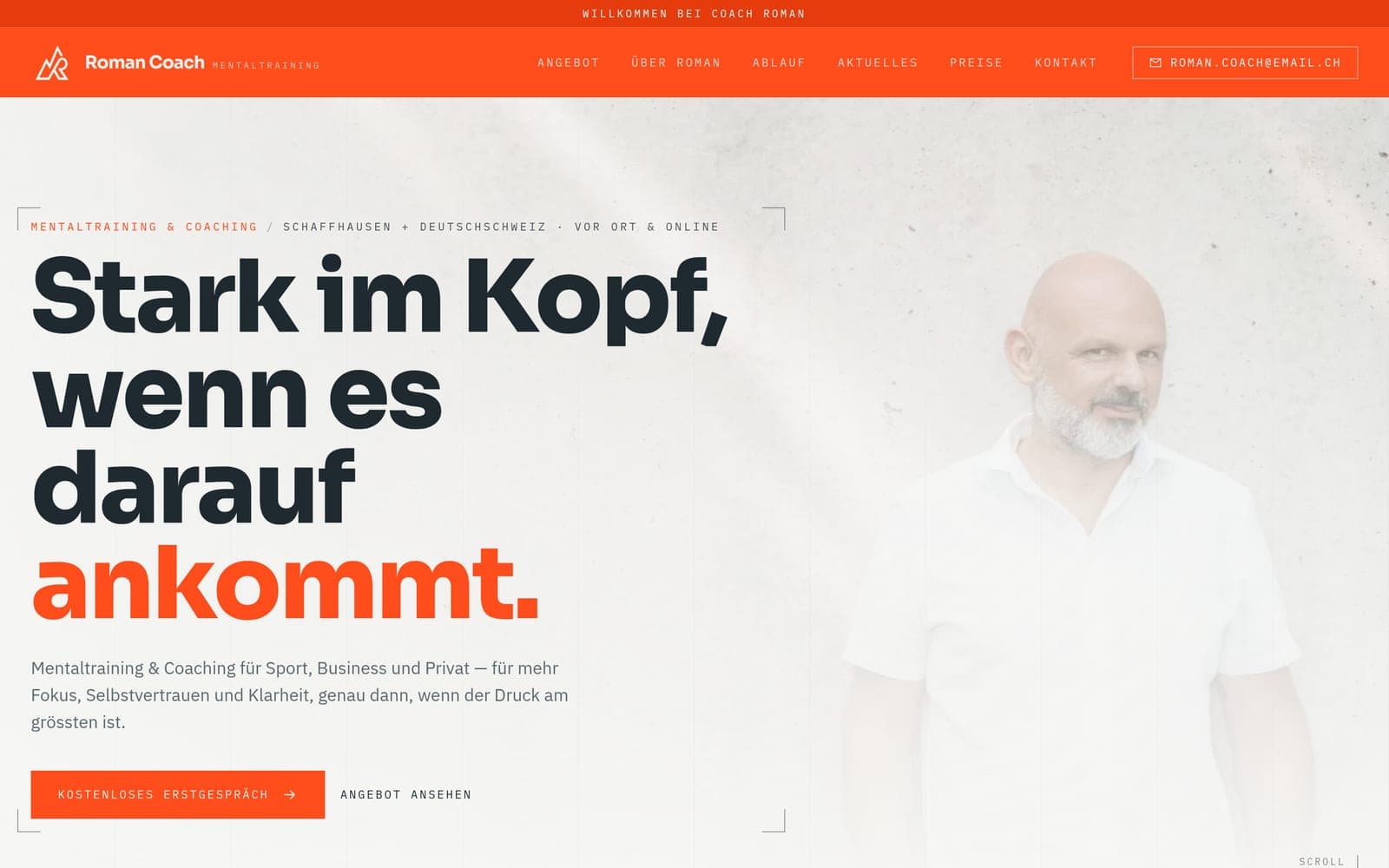 Roman Kreter – Mentaltraining & Coaching – Coaching-Website von 99dev