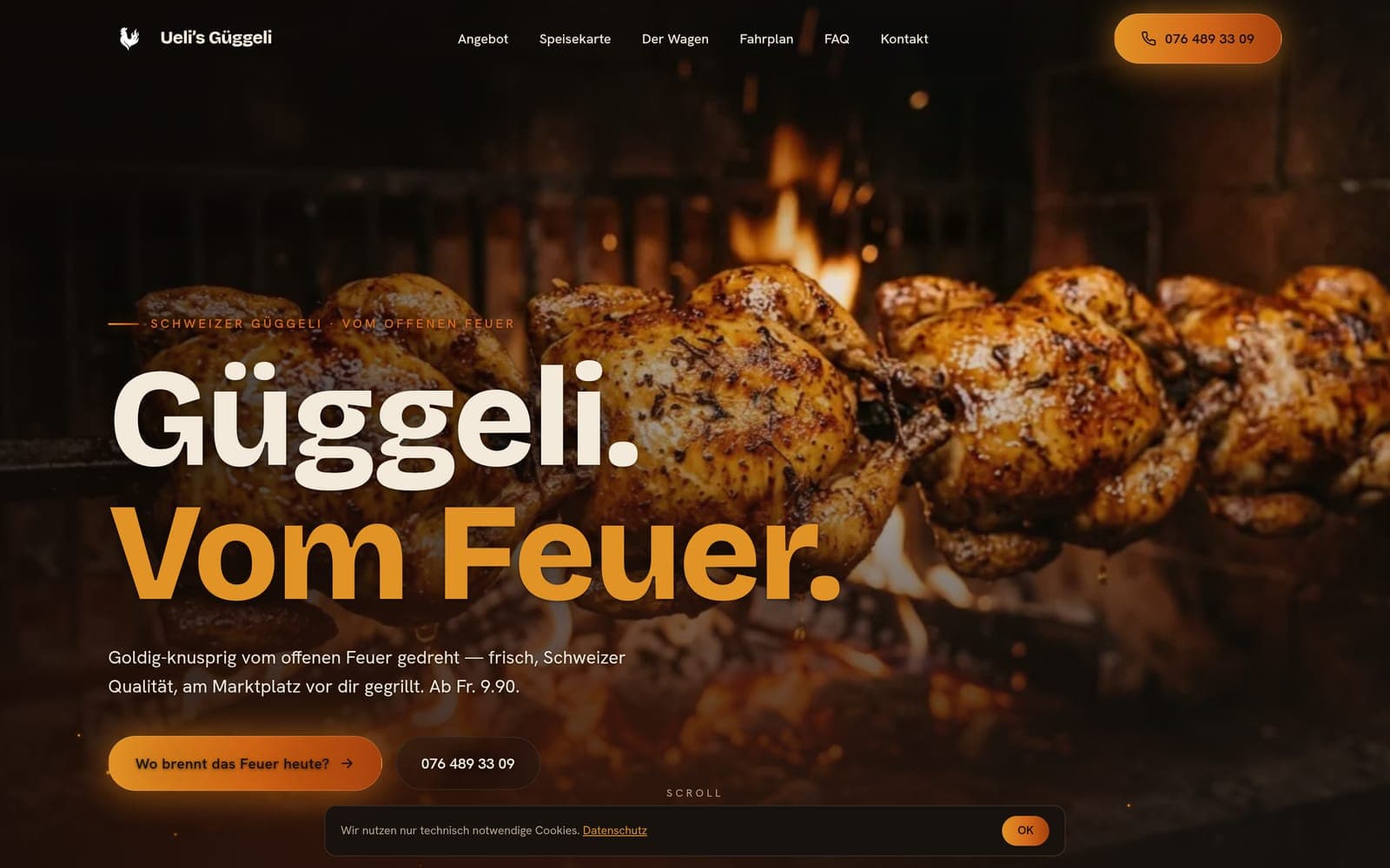 Ueli's Güggeli – One-Pager von 99dev