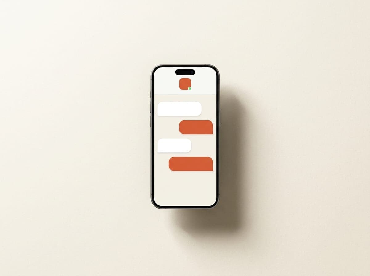 Smartphone mit einem WhatsApp-Chat mit 99dev